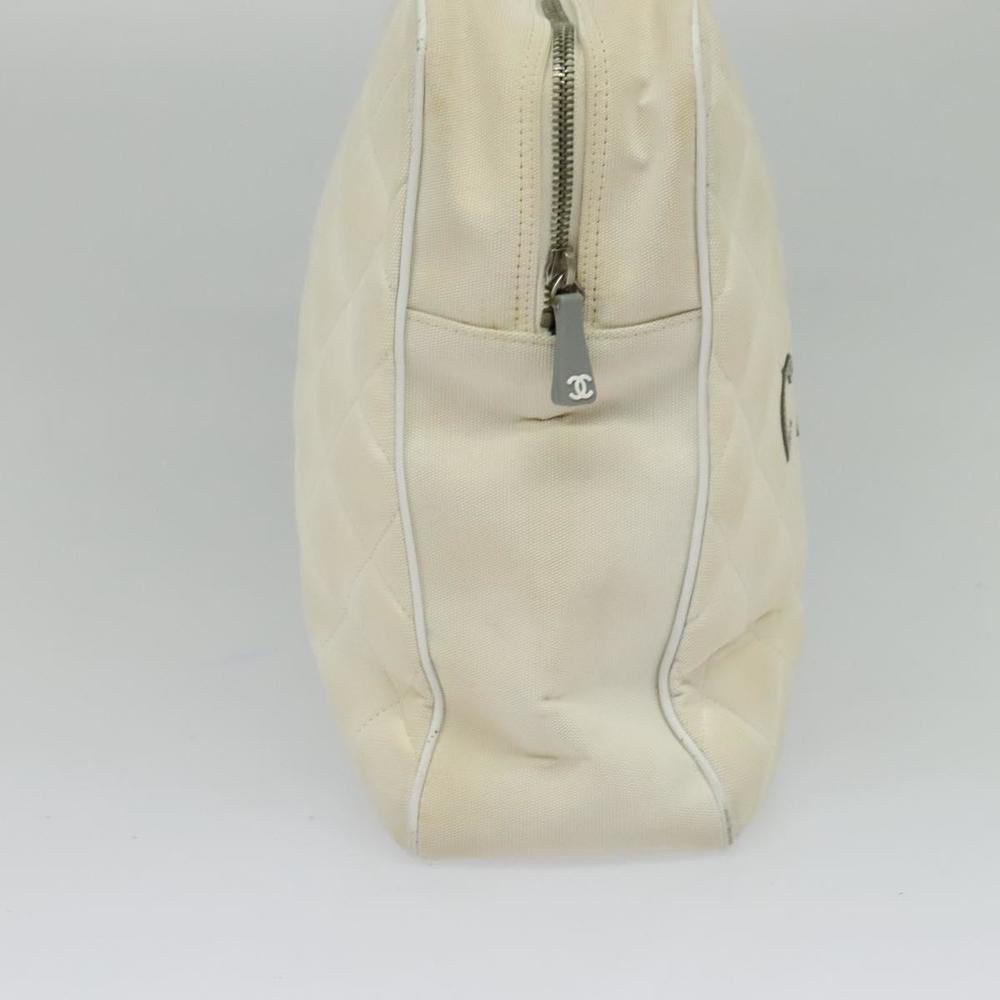CHANEL Sports Line Boston Bag Canvas White CC Auth 115293 - Picture 3 of 16